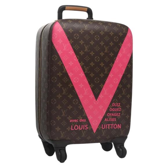 LOUIS VUITTON Monogram V Line Zephyr 55 Suitcase Pink - Picture 1 of 16